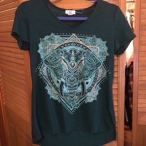 Teal elephant T-shirt